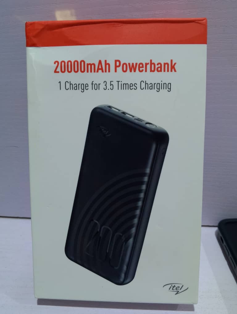 Itel power bank 20,000mAh, 2usb 1typeC 1  android